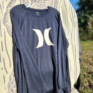 Hurley Long-Sleeve SPF 50 Rashguard Quick-Dry Surf Shirt XL BLACK GRAY